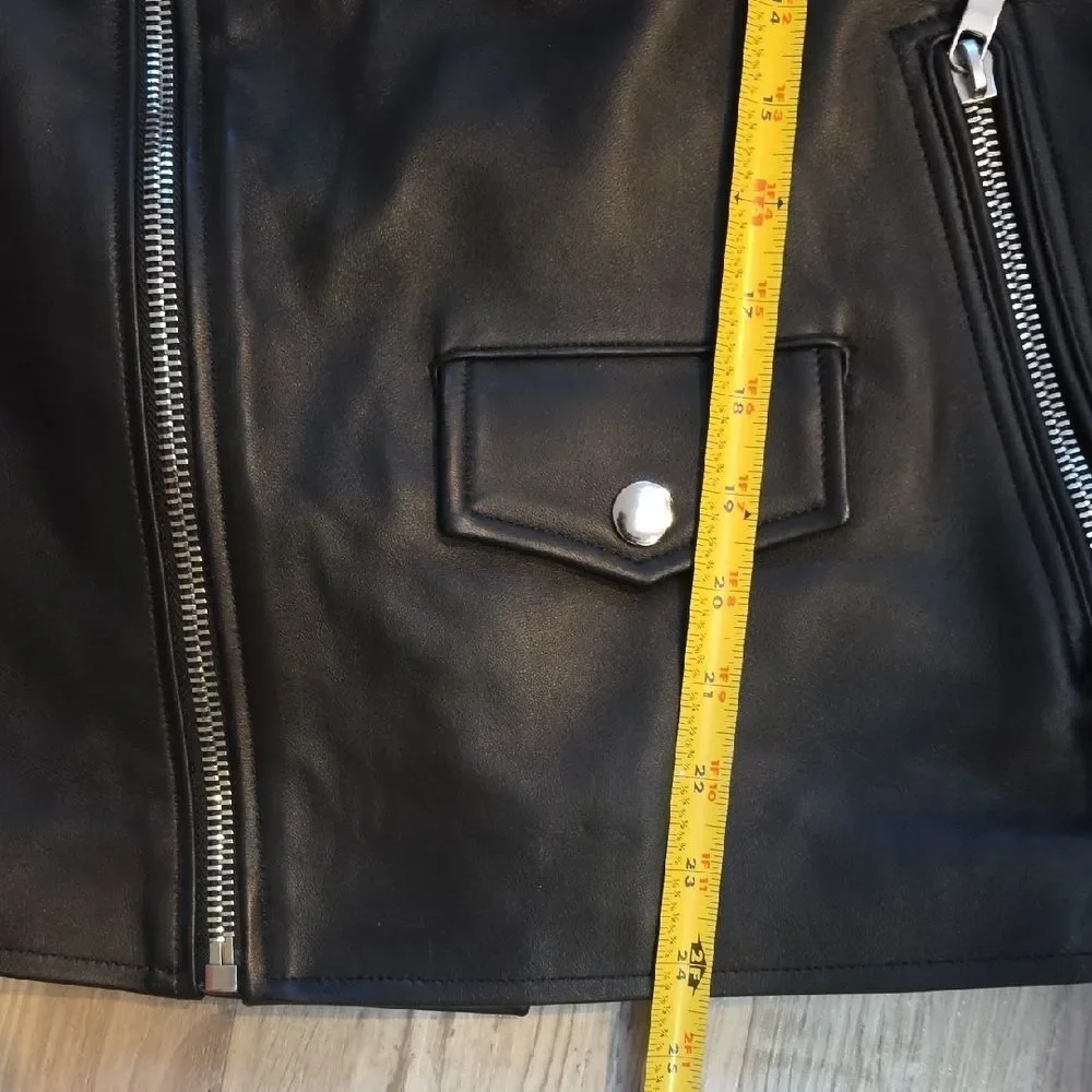 Thursday Company Boots Black Leather Biker Men's Jacket.
